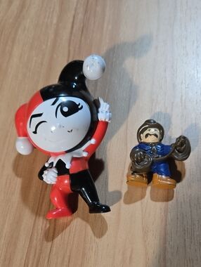 Source Unknown Red & Black Harlequin Jester Toy Figure